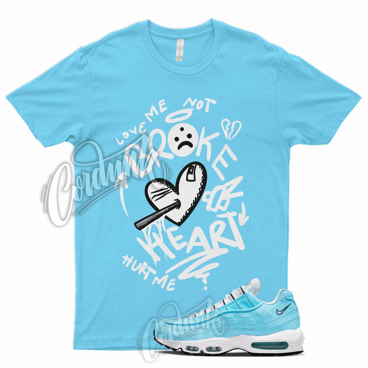 BROKE T Shirt for N Air Max 95 Blue Chill White Black UNC University Powder 1 — product photo 1 of 3