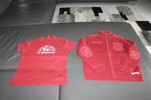 ESPRIT 100% Baumw 2 Tg. Set: Strickjacke &T-Shirt (Longsleeve GRATIS) Gr 140/146