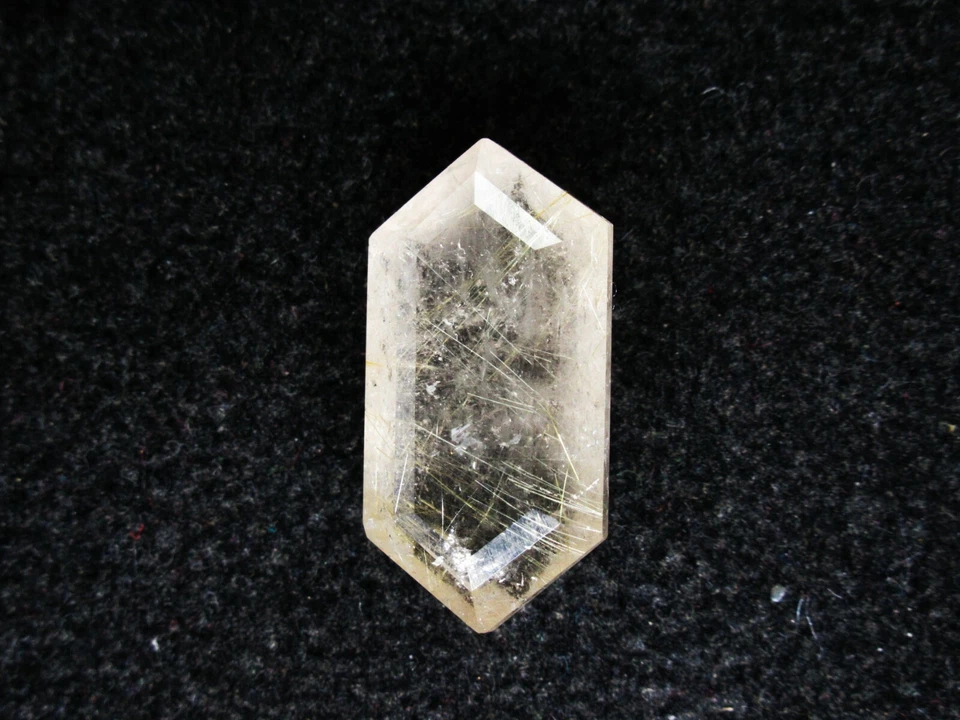 Natural Golden Rutilated Quartz Gemstone Elongated Hexagon Shape Loose Rutile - Image 3 of 4