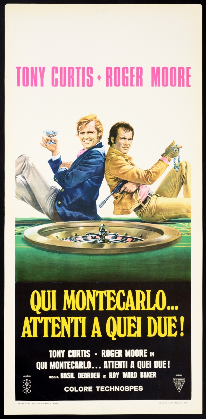 Locandina originale film Qui Montecarlo...attenti a quei due! (1971) - Regia di Basil Dearden, Roy Ward Baker