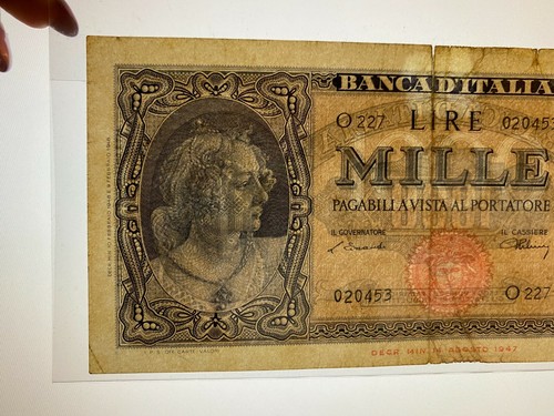 BANCONOTA LIRE 1000 ITALIA MEDUSA 10 2 1948 qBB numismatica SABAUDA - 第 4/5 張圖片