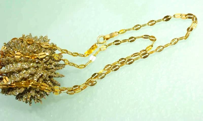45 cm Plättchenkette Halskette 750 Gelbgold 18 KT Gold Kette Unisex👍WOW - Bild 1 von 4