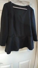 ATTENTION Size XL Black blouse top Peplum Scoop Neck EUC no wear or tear