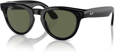Ray-Ban Meta Headliner Smart Glasses Shiny Black G15 Green