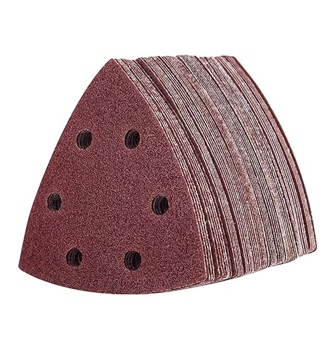 EETools 90mm Triangular Sandpaper Detail Sanding Pad Multi Tool 6 holes P40-P240 - Picture 2 of 11