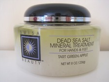 SWISA BEAUTY Dead Sea Salt Mineral Treatment Hands  Feet TART GREEN APPLE 8 Oz