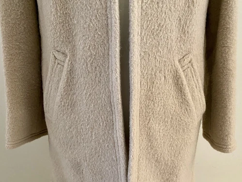 Vintage SANRO MELBOURNE Womens Jacket Coat Size 12 40% Wool 30% Mohair Beige - Picture 3 of 8