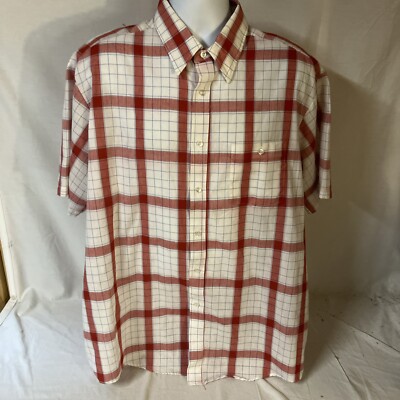 Samsons Substantial Mens Shirt  Red White Blue Plaid Shirt XL USA Made Free Ship