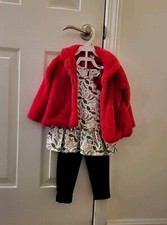 Christmas Dress Outfit 18 Months Girl Toddler Dress With Black Pants And Jacket
