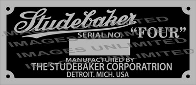 STUDEBAKER FOUR  MODEL SERIAL NUMBER DATA PLATE ID TAG CAN CHANGE 4 YOU USA