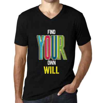 Herren Grafik T-Shirt V-Ausschnitt Finden Sie Ihren eigenen Willen   Find Your
