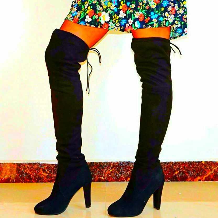 Over the Knee Snow Boots Women Suede Leather Thigh High Boots High