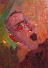 Vintage expressionist oil painting portrait