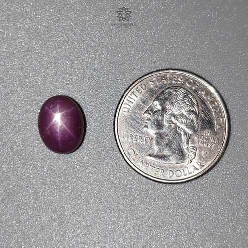 Piedra preciosa rubí estrella 6 rayos 100 % natural sin calentar cabujón forma ovalada - Imagen 5 de 13