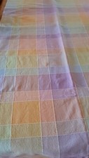 EUC 100 Cotton Jacquard Pastel Spring Tablecloth "Blossom Blooms" 60 W by 72"