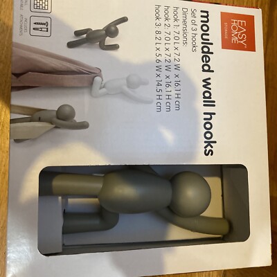 Moulded Wall Hooks Hanger Set Of 3 Climbing