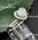 14k Solid Yellow Gold   Natural Australian Opal Natural Diamond Ring heart opal — photo 2