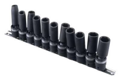 11-TEILIGES 1/2 ZOLL TIEF SCHWENKBARES SCHLAGSCHRAUBER-STECKSCHLÜSSELSATZ VON GENIUS TOOLS TG-411MD