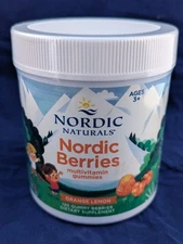 Nordic Naturals Nordic Berries multivitamin gummies Orange Lemon 120Ct Exp.09/26