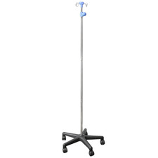 Rolling IV Pole Stand  Heavy Duty Stainless Steel, Adjustable 43.3   78.7  Height
