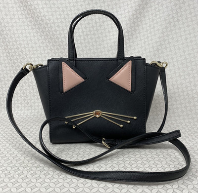 Kate Spde Mini Small Hayden Jazz Things Up Black Cat Purse shoulder bag satchel