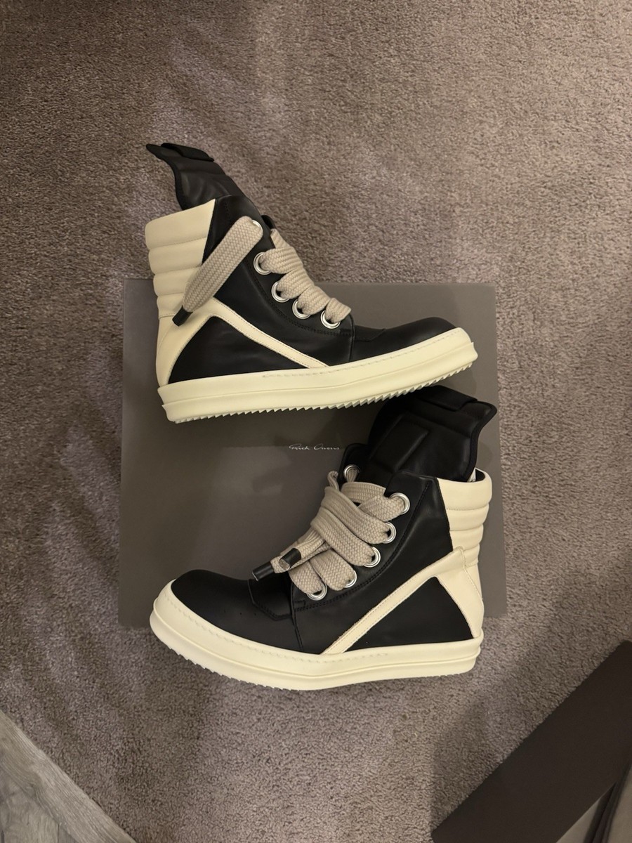 Rick Owen Jumbo Laced Geobasket Sneakers Size 43 | eBay