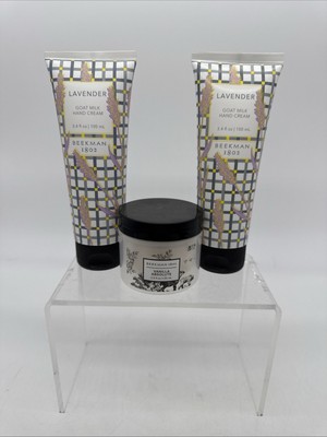 Beekman 1802 Goat Milk (2)Lavender Hand Creams 3.4 oz & (1) Vanilla Absolute New