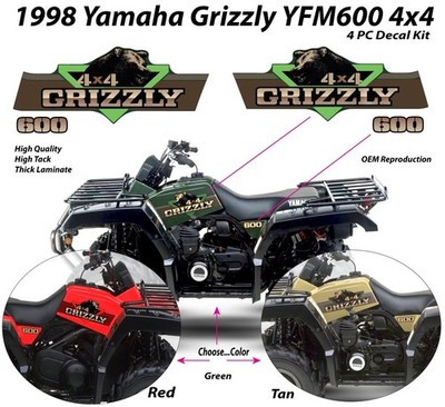 1998 Yamaha Grizzly 600 4x4 YFM600 OEM Graphic Set decal emblem Front Fender