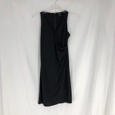 Express Womens Black Sleeveless V-Neck Back Zip Dress Size 9/10