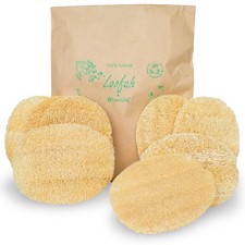 Exfoliating Loofah Body Scrubber 8 Pack - Organic Biodegradable Bath Sponges
