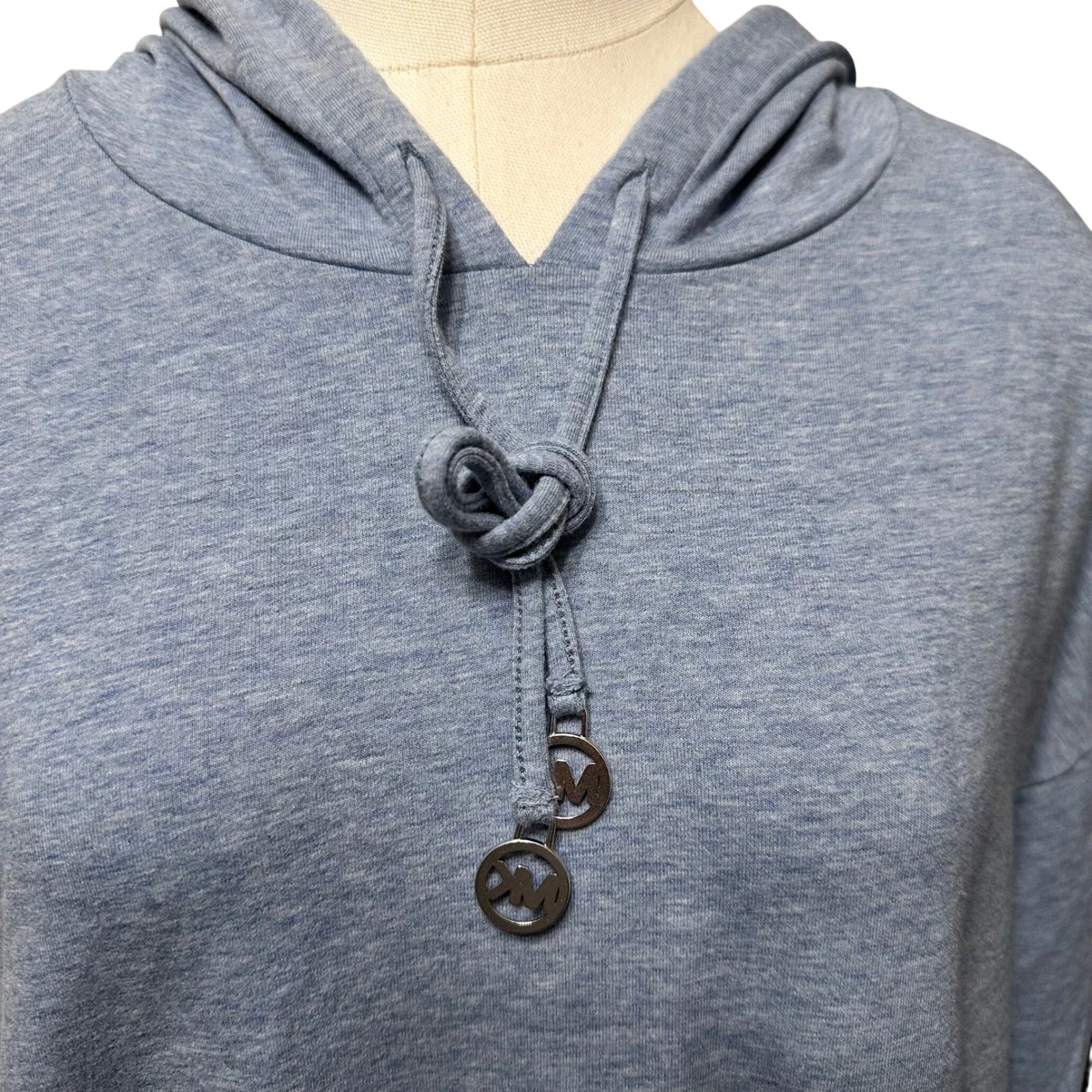 Felpa con cappuccio Michael Kors pullover con coulisse top leggero blu taglia L