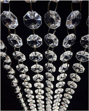 99FT Clear Acrylic Crystal Garland Strands Hanging Chandelier Bead Chain Ornamen
