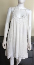 Womens Sleeveless White Boho Dress Tie Back Guipure Lace - Shein - Size S-4
