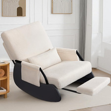Rocking Chair Nursery, Low-Seat Glider Chair, Upholstered Rocking Chair with Sid