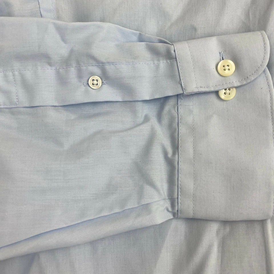 Camisa de vestir David Taylor para hombre 18 azul manga 34/35 aguja única carrera a medida Foto 2 de 4