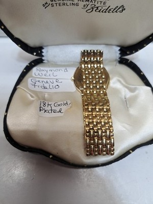 Raymond Weil Fidelio 4802 18k Gold Plated Quartz Watch Roman Dial