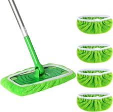 4PCS Reusable Microfiber Mop Pads Compatible with Swiffer Sweeper, Green