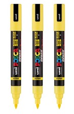 uni PC-5BR Water-Based Paint Markers, Reversible Brush Tip 1.0-4.0mm , Yello...