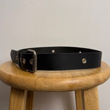Vintage 90s GAP Leather Grommet Belt Punk Grunge Emo Goth Black Streetwear