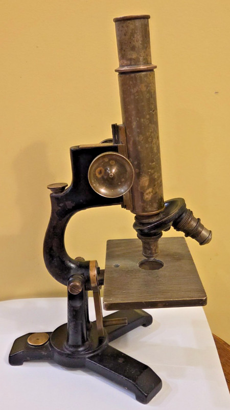 Antique Late 1800's Bureau of Animal Industry Brass Microscope With Two Lenses