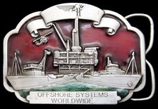 OB26133 VINTAGE 1983 **HALLIBURTON** OFFSHORE SYSTEMS WORLDWIDE OILFIELD BUCKLE