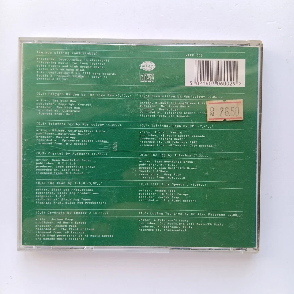 Artificial Intelligence 1992 CD Warp CD6 U.K. Electro IDM Techno Ambient - Bild 2 von 3