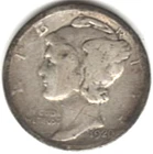 1920 D MERCURY DIME in GOOD condition ~ PLEASE SEE THE SCAN   .stk L