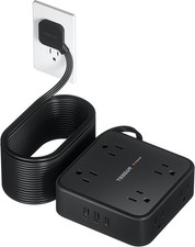 Surge Protector Power Strip 25 Ft Cord with 8 Outlet USB C Ultra Thin Flat Plug