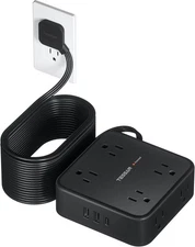 Surge Protector Power Strip 25 Ft Cord with 8 Outlet USB C Ultra Thin Flat Plug