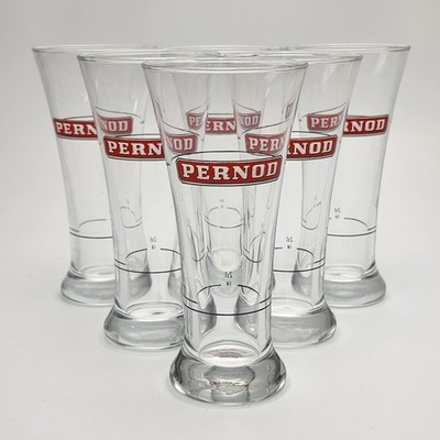 Pernod Pastis Gläser 6 Stück Aperitif Longdrink Bar Logo 2cl Vintage 15 cm