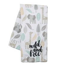 Lambs  Ivy Jungle Friends Elephant/Giraffe Safari Soft Fleece Baby Blanket