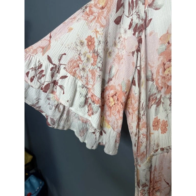 American Rag Dress Women's Size 1x Boho Floral Cottagecore High Low Maxi Bell - Image 4 of 4