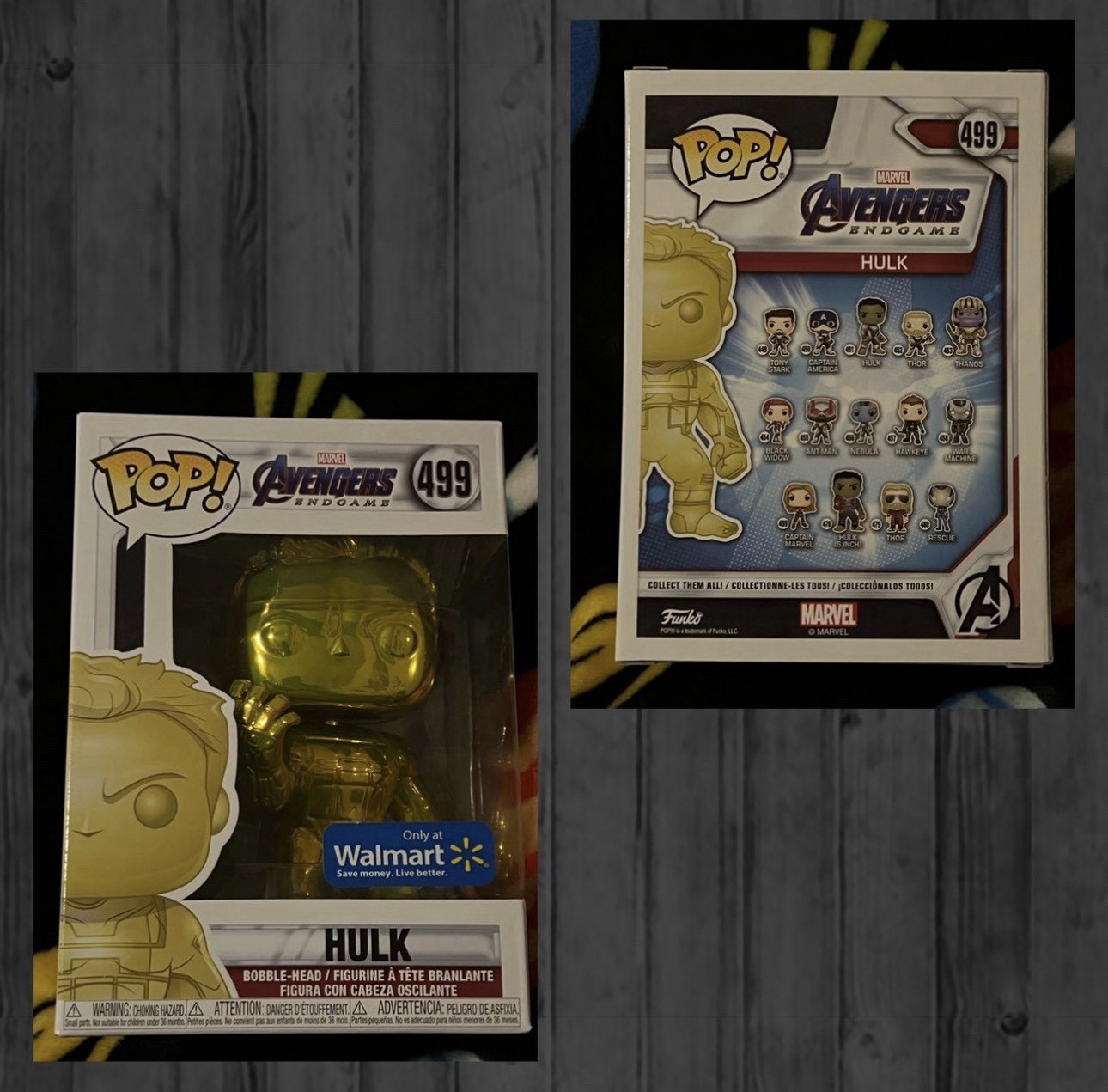 Funko Pop Marvel Avengers Endgame Gold Chrome Hulk #499 Walmart Exclusive