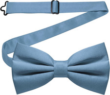 Solid Color Pre-tied Bow Tie Adjustable Bowtie for Men